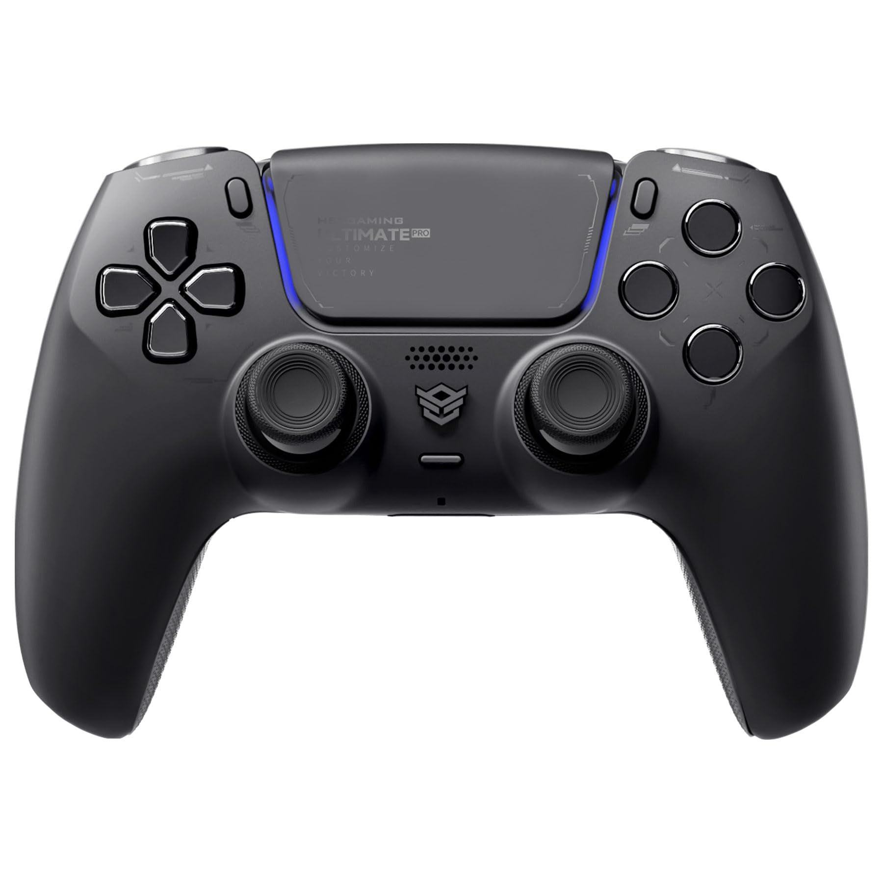 HEXGAMING ULTIMATE PRO Controlador de Juegos Profesional para ps5/PC/Móvil - 4 Botones Traseros/6 Perfiles Personalizables/Gatillos Ajustables/8 Joysticks Intercambiables - Efecto Hall (Negro Caos)