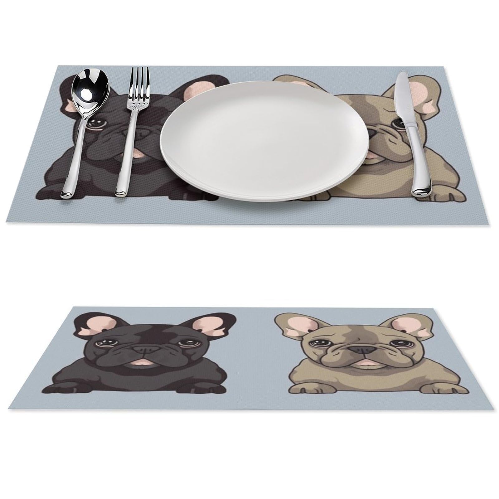 Set de table bouledogue français en PVC résistant : l'excellence d'un décor durable