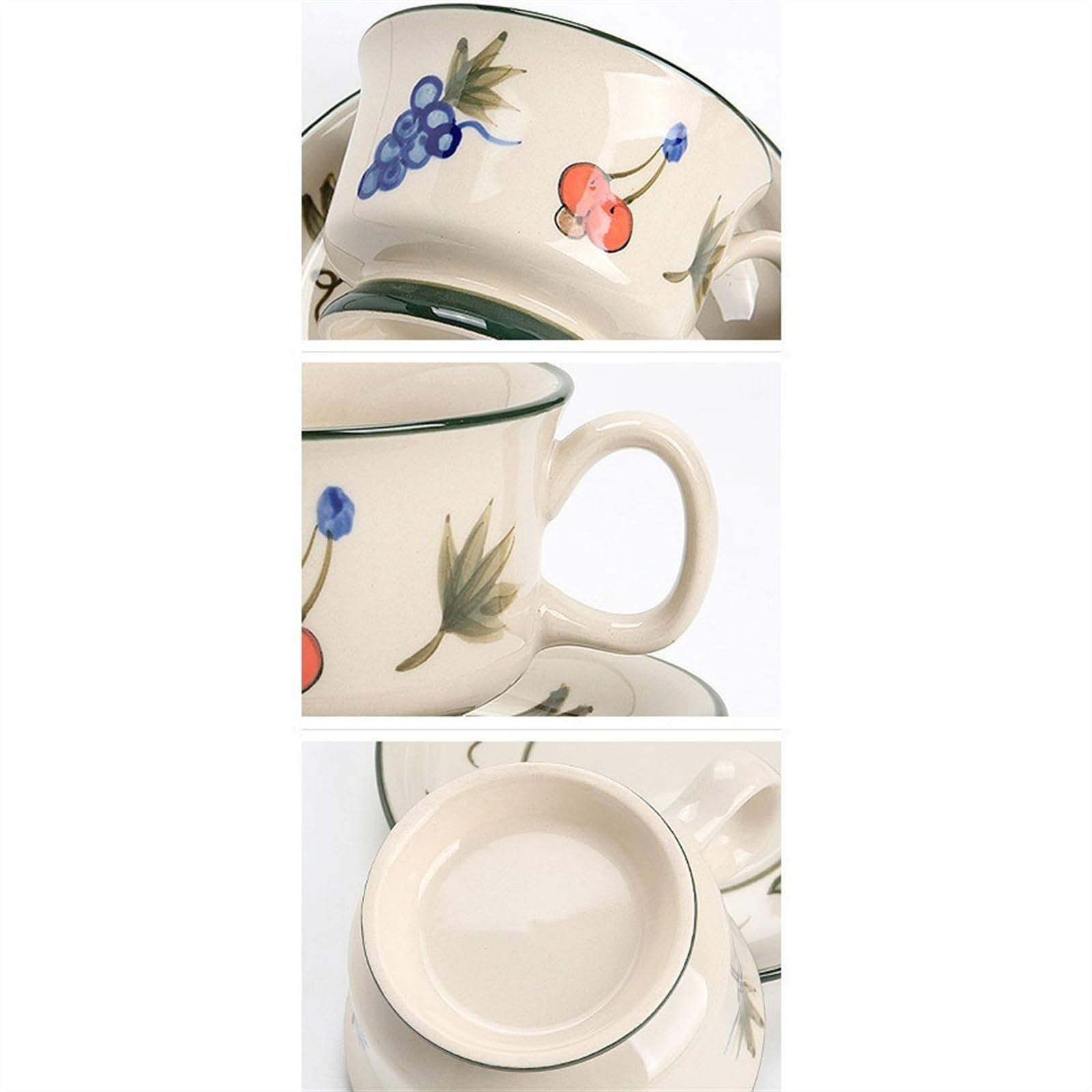 Tasses Ensemble de tasses et soucoupes à café et soucoupes à thé de l'après-midi, rétro européen, tasses à thé noir exquises de haute qualité, tasses sous glaçure peintes à la main Café Boisson Tasse
