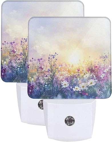 Juego de 2 lámparas LED de noche enchufables de verano con sensor automático, estrellas de mar de emergencia, luces nocturnas de playa, juego de 2