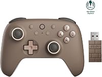 8bitdo Ultimate 2C Vezeték Nélküli Kontroller Windows PC és Android Eszközökhöz, Hall-Effekt Joystickkel, 1000 Hz-es Válaszidővel, Barna 1