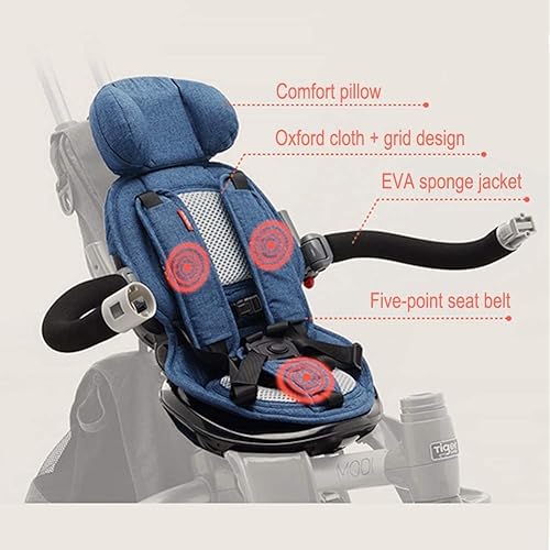 Miniatura 5 de DYCIN Triciciclo plegable 4 en 1 multifunción para niños asiento ajustable puede sentarse o tumbarse plano el asiento es cómodo y fácil de usar