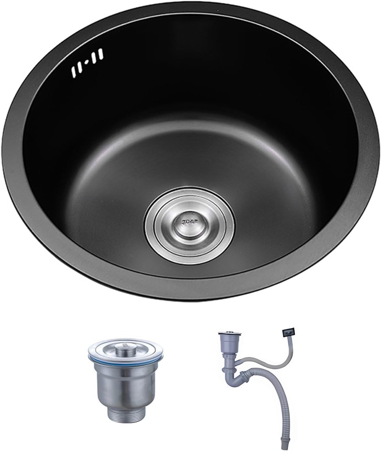 RV Utility Sink Golden Round Bar Sink 16 Inch Countertop/Drop-in Single Bowl Sink, 304 Stainless Steel Small Kitchen Sink With Accessories (Gold, 15.7x15.7in)