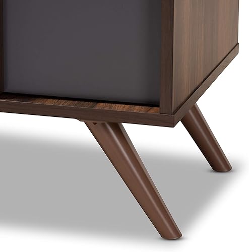 Miniatura 8 de Baxton Studio Zapateros, Gris/Nogal