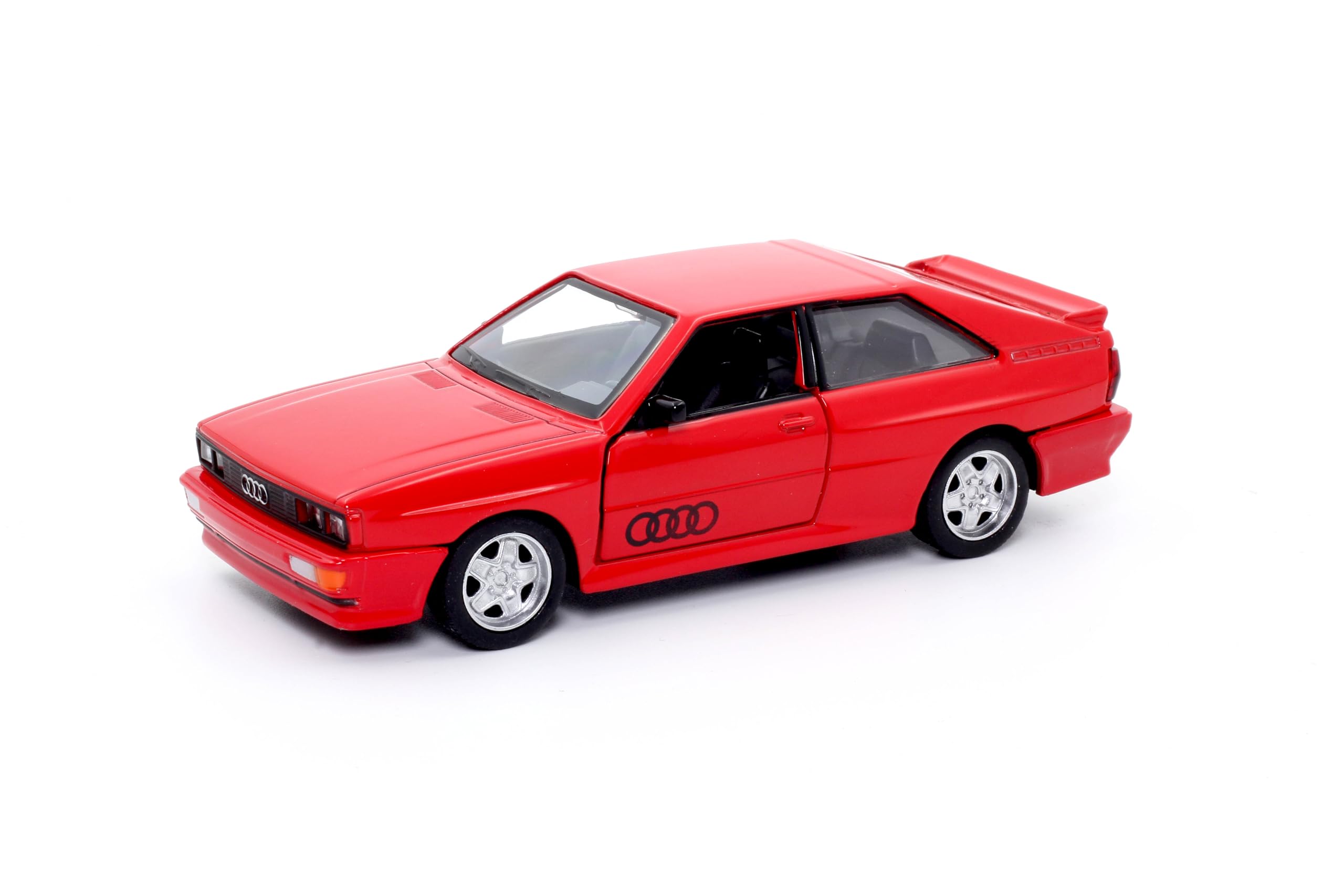 Rmz City 5 Inch Die Cast Audi Quattro Toy Car 1:35 Scale Model | Licensed Collectible Vehicle with Opening Doors & Pullback Action | International Series for Kids & Car Lovers | Red