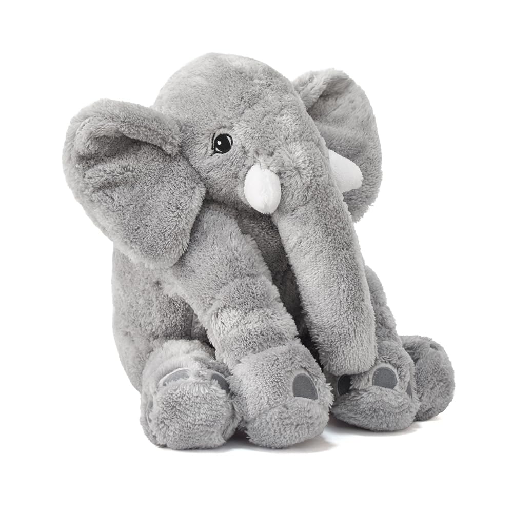 Peluche éléphant XXL – Coussin doux en peluche éléphant – Peluche mignonne en matériau doux, compagnon de sommeil et décoration (gris)