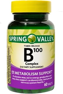 Timed-Release B Complex 100, 60 Tablets - Metabolism Support Dietary Supplement (Pack of 1)