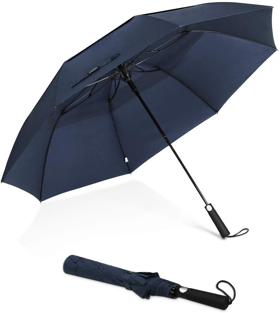 G4Free Parapluie de Golf 62 Pouces Pliant Grand Compact Coupe-Vent Ouverture Automatique pour Voyage Sport Homme Femme
