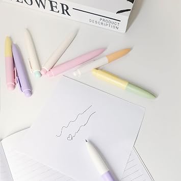Ballpoint Pens, Mini Cute Macaron Retractable Ballpoint Pen Set - 6 Pack | Black Ink Medium Point, Fast Drying, Portable, Comfortable Writing | Office Bible Journaling Pens (White)