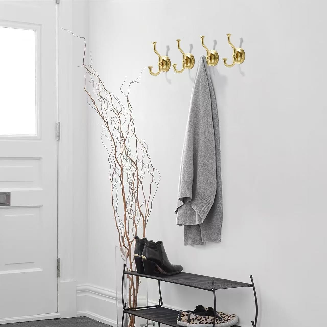KHTUMEWARE-KH318 Brushed Gold Coat/Robe Hooks in Brushed Gold — KHTUMEWARE
