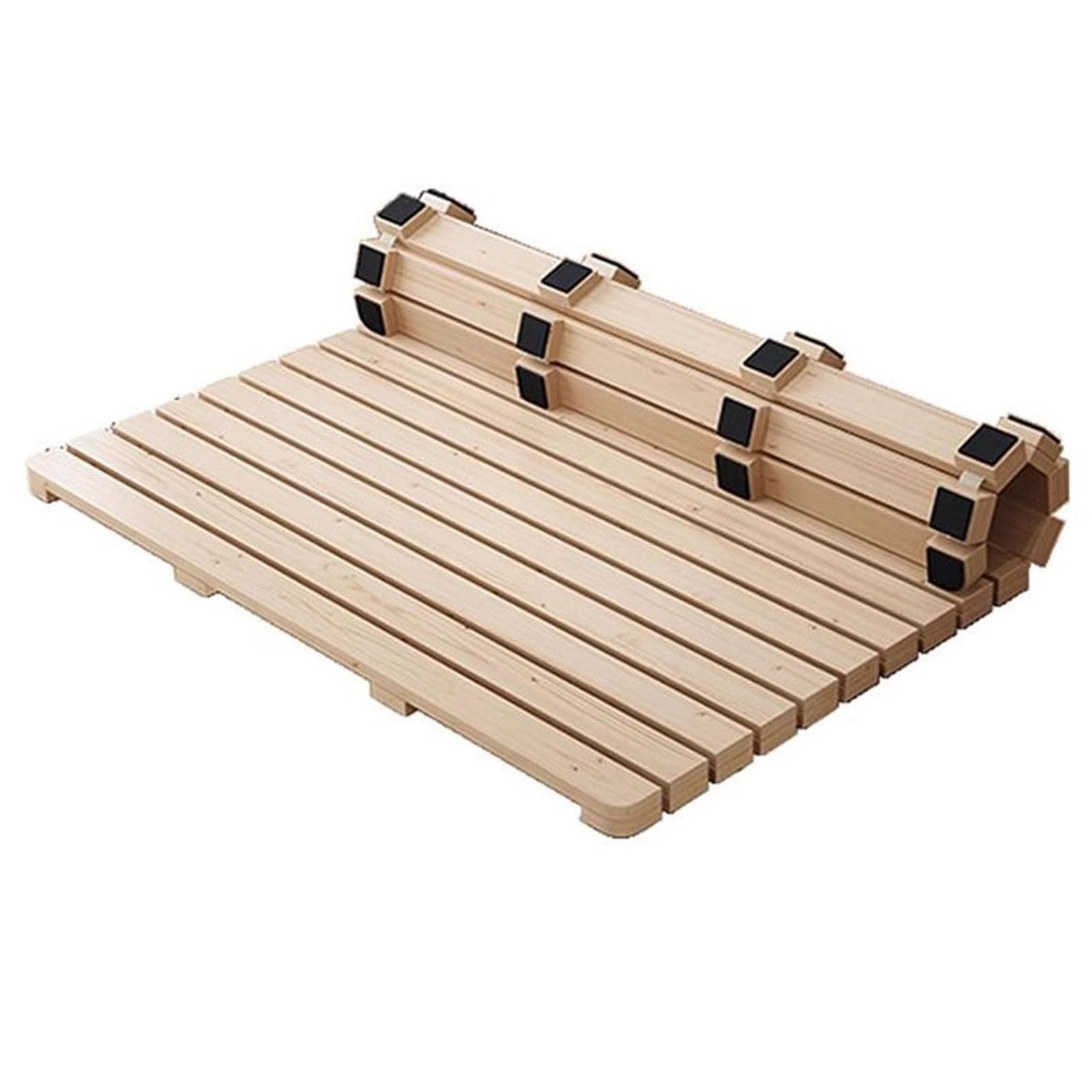 Generico Rolowana rama materaca podłogowego, oddychająca podstawa łóżka, składane płaskie łóżko do sypialni, tatami, minimalistyczne łóżko z listew, oddychające płaskie łóżko, ramy