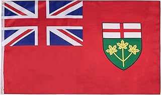 FLAGBURG Ontario Flag 3x5 Ft, 2 Pack Canadian ON Flags with Double-side Print Vivid Color and UV Fade Resistant, Canvas Header and Double Stitched, Light-Weight Polyester Flag with Metal Grommets