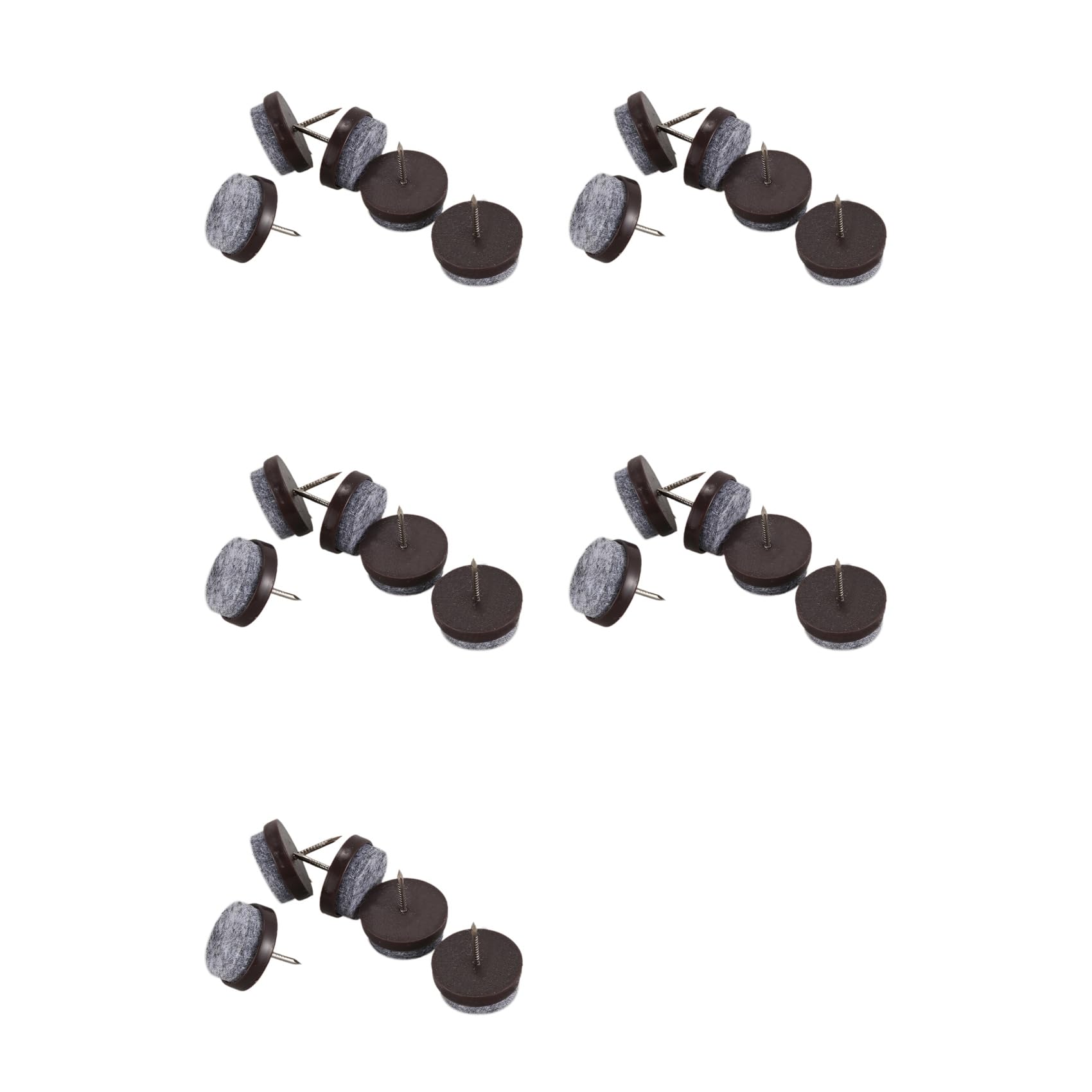 Hndhbfgrt 250pcs Chair Leg Floor Felt Pad Skid Glide DIY Nail Protectors 22mm