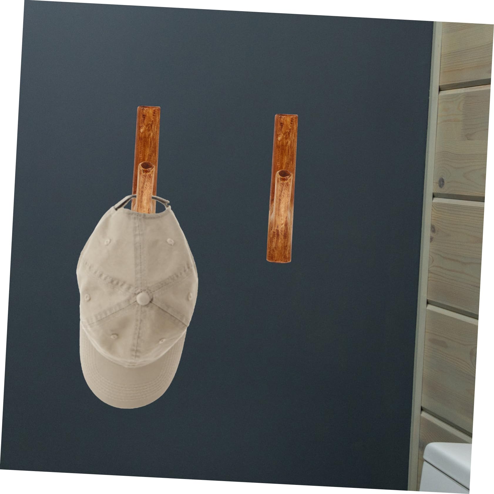 Ciieeo Gancho Adhesivo Resistente de Madera Vintage para Colgar Pared Marrón y Diseño Creativo Adecuado para Cocinas y Hoteles