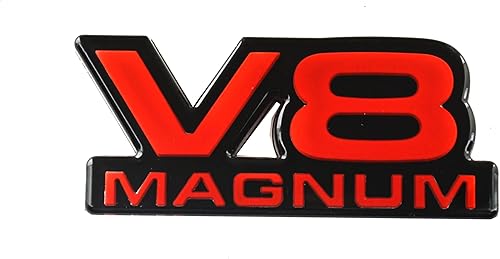 Miniatura 3 de 2 piezas de emblemas V8 Magnum para puerta de identificación 3D, logotipo 1500 Van apto para 94-01 Magnum (negro rojo)