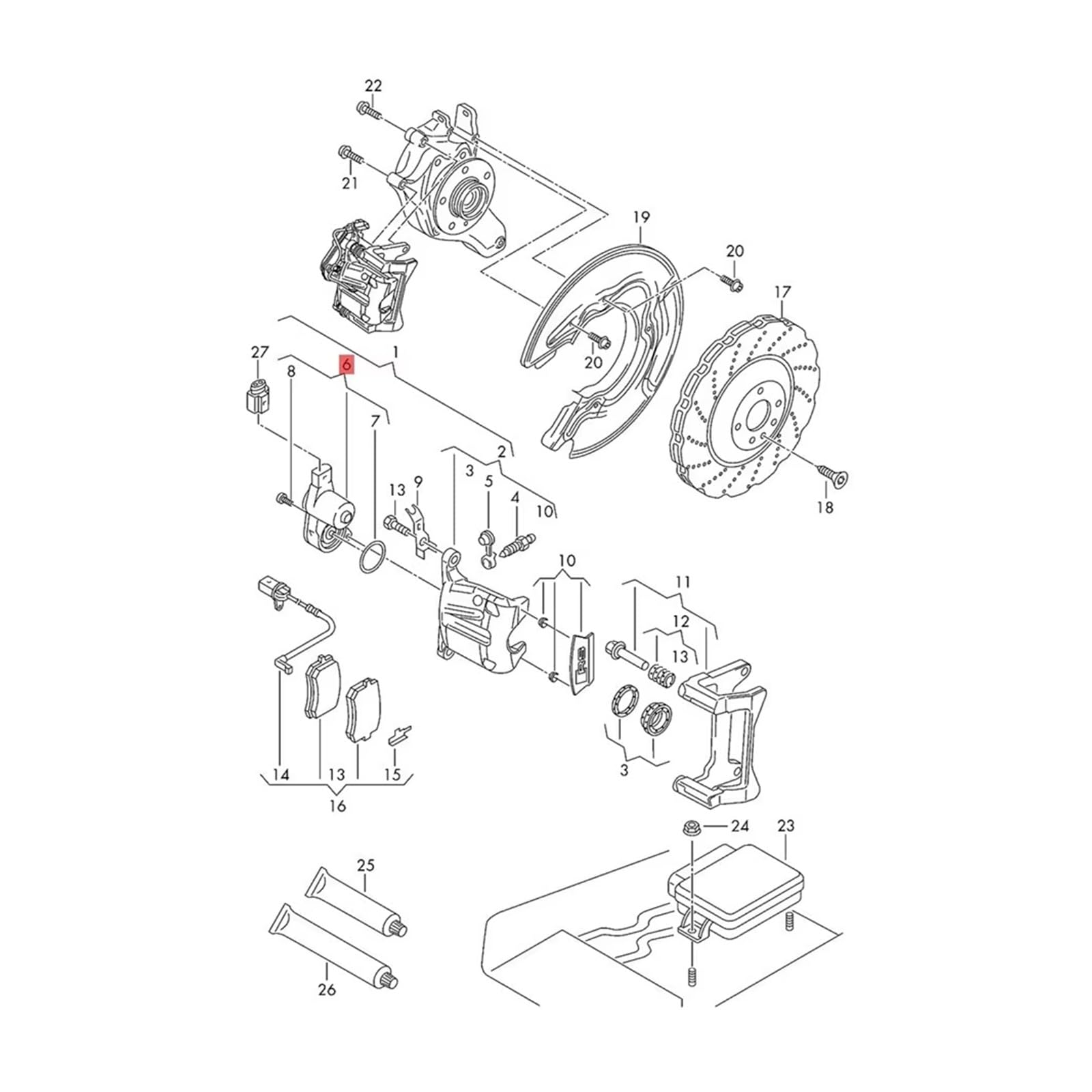 freno stazionamento elettrico Per A4 A5 A6 C6 Q3 S6 4H0998281 | 8K0998281 Attuatore servomotore freno pinza freno a mano posteriore grande a 12 denti 32335478
