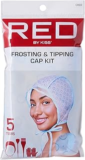 Red by Kiss Hair Dye Coloring and Highlighting Kit Frosting and Tipping Cap kit (5 Piece Kit)