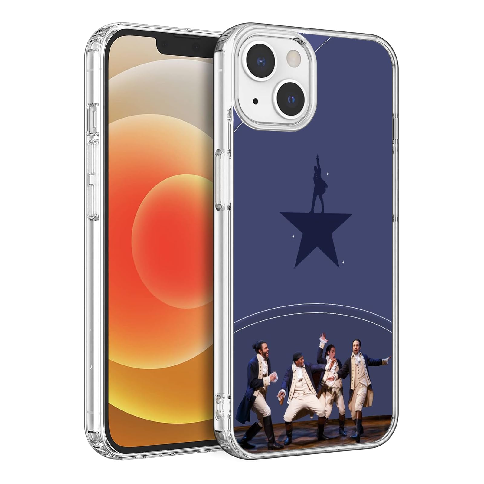 CHENQIAOHU Compatible with iPhone 14 Case, Design Unique Pattern Soft TPU Bumper Slim Protective Clear Case for Men Women Girl Boy(Wonderful-Hamilton-