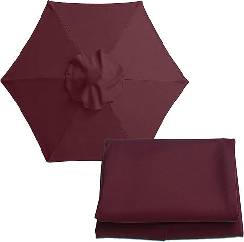 Toldo de repuesto para sombrilla de patio, 6.5 pies9 pies10 pies, toldo de repuesto para sombrilla para mercado, 6 varillas 8 varillas de repuesto