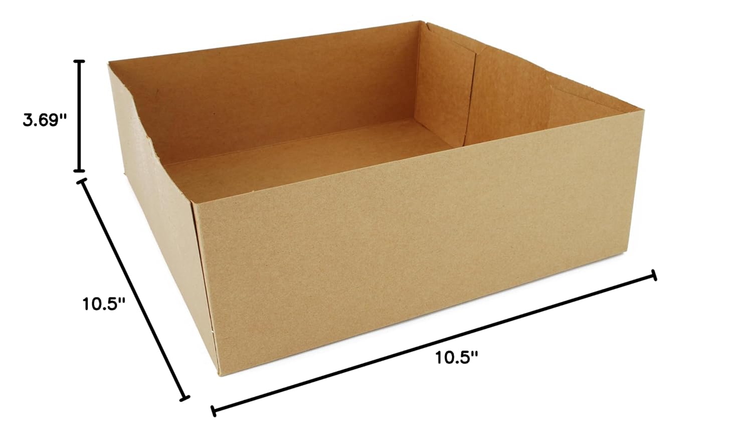 SCT 0121 Kraft Paperboard 4 Corner Pop Up Food and Drink Stadium Tray, 10-1/2" Length x 10-1/2" Width x 3-11/16" Height (Case of 200)
