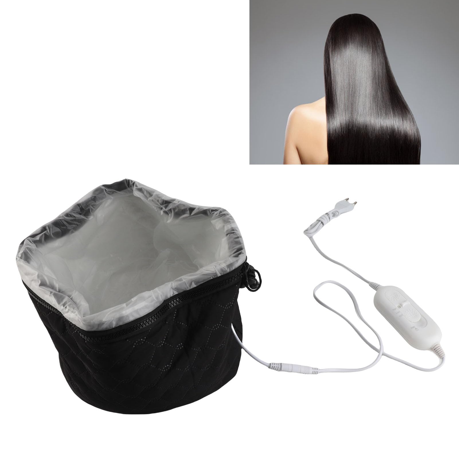 Czapka termiczna, regulowana czapka do pielęgnacji włosów, elektryczna czapka termiczna 220 V z 3 trybami regulacji temperatury do domowego spa dla włosów, głęboka odżywka
