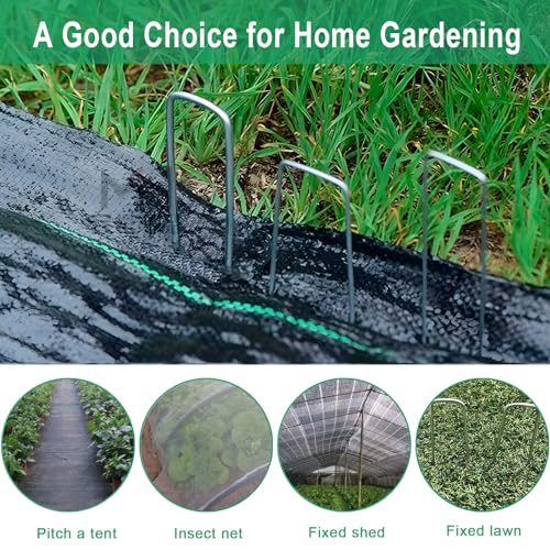 Frasheng 100 Erdanker aus Stahl,Befestigungsanker Bodenanker für den Garten aus verzinktem Stahl (150x30x3mm),30 Unterlegscheiben inklusive,Erdnägel Heringe zur Befestigung von Unkrautvlies,Kunstrasen