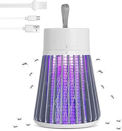 Bug Zapper para interiores y exteriores, trampa recargable para mosquitos y matamoscas portátil con USB, rejilla ultravioleta y de seguridad,