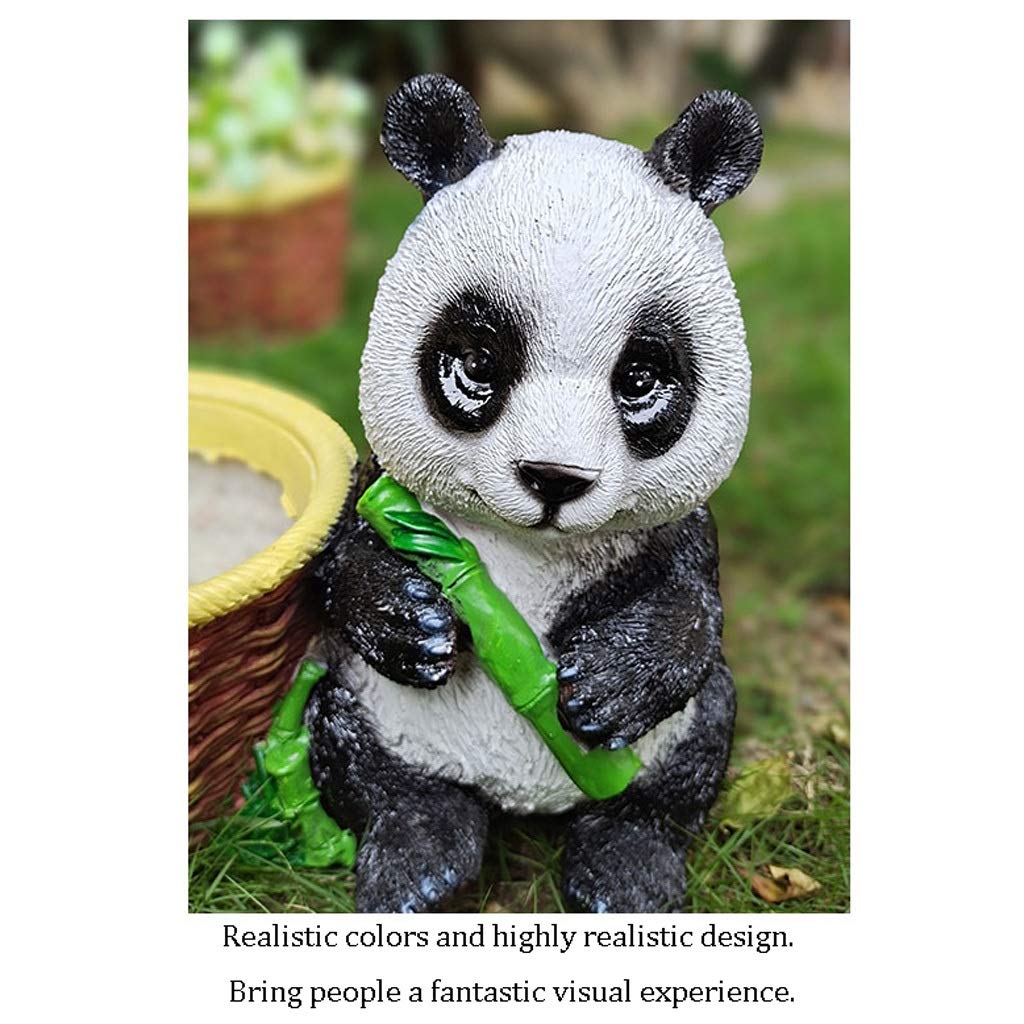 JJJ Ozdoby do dekoracji ogrodu na zewnątrz czerwona panda kwiat zbiornik willa balkon taras rośliny doniczkowe (kolor: B)