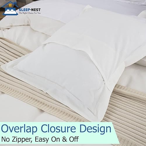 Miniatura 4 de SLEEP-NEST Truly 600 TC Juego de 2 fundas de almohada súper suaves tamaño King de 20 x 36 pulgadas, algodón egipcio de fibra larga, protector de