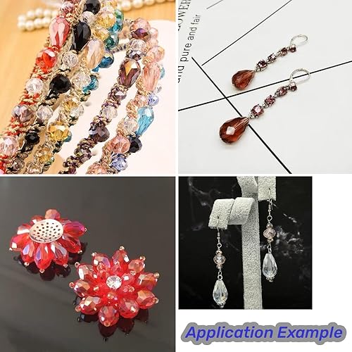Miniatura 6 de 40 cuentas de cristal de lágrima de cristal facetadas en forma de agujero vertical sueltas para hacer joyas, manualidades, pulseras, collares,