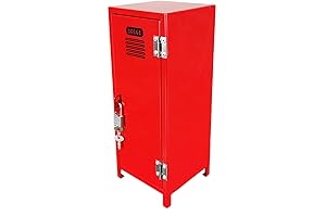 FixtureDisplays Mini Metal Locker with Key and Lock for Barbie Storage, 4.2...