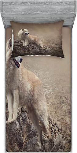 Miniatura 363 de Ambesonne - Juego de sábanas bajeras y fundas de almohada, diseño clásico botánico, plantas de jardín vintage, juego de 3 piezas con estampado