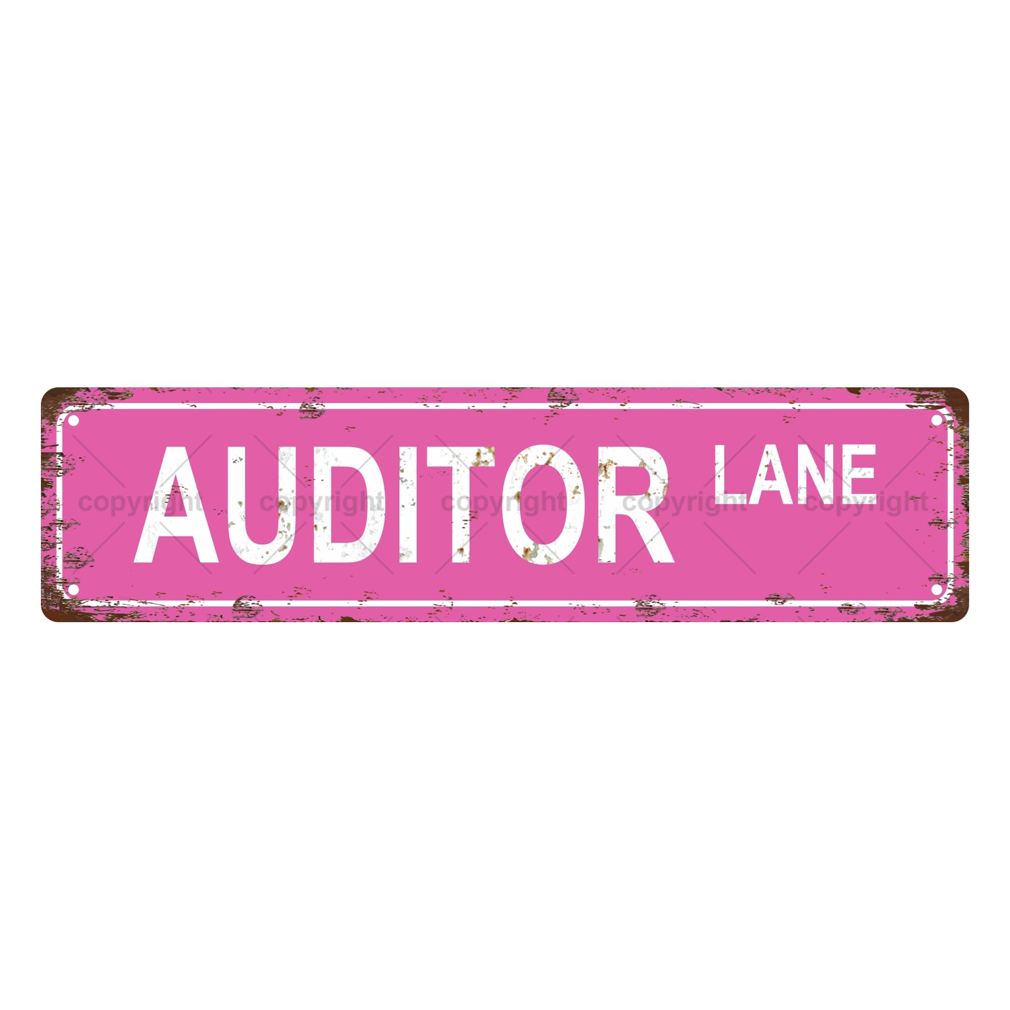 Auditor Lane Occupation Metal Tin Street Sign Bar Cafe Garage Cave Home Room Wall Bathroom Farmhouse Garden Porch Patio Decor,4x16 Inch