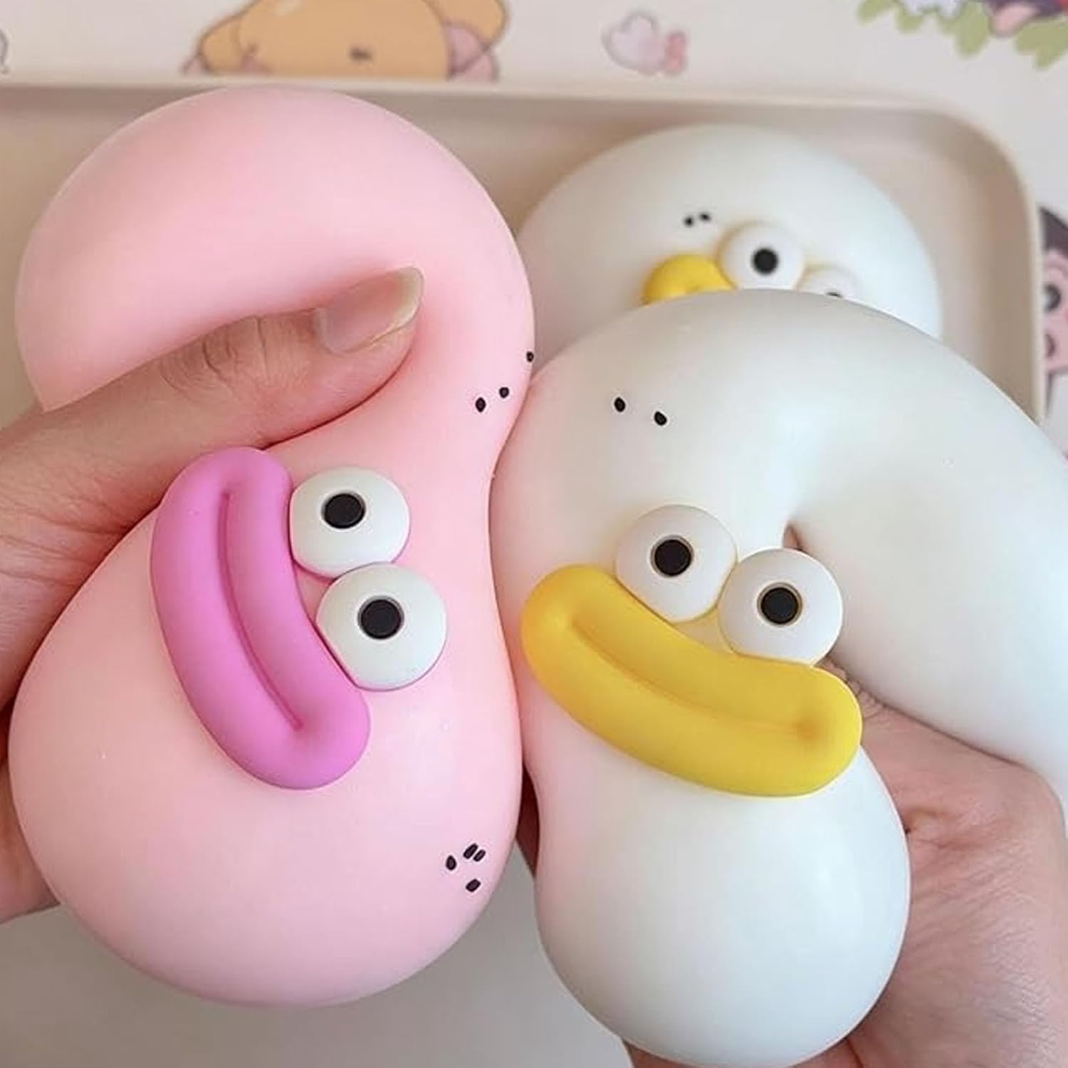 2026NEW Smushers Face Squishy, Smushers Squishy，Slow Rise Relaxing Sensory Fidget Stress，Interchangeable Faces Party Favor Pressure for Adults Soft Squeeze Toy Relief (Pink/White)