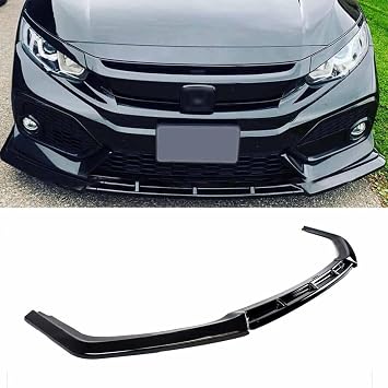 Bumper Lip Spoiler FIT for 2017-2021 Civic Si & FK7 Hatchback JDM Style Gloss Black Front Splitter