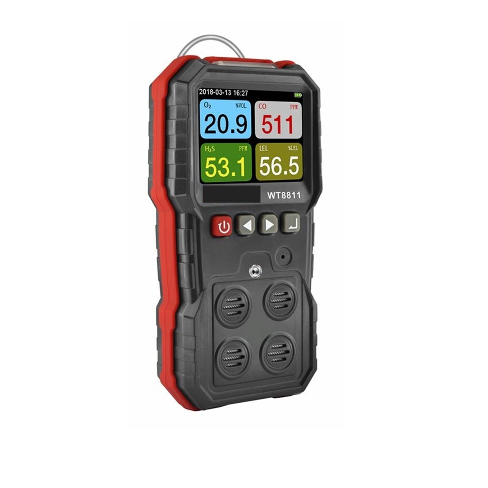 Tragbarer Verbundgasdetektor CO-Monitor Kohlenmonoxid-Detektor Schwefelwasserstoff HS-Sauerstoff-Tester for brennbare Gase Akustischer Alarm