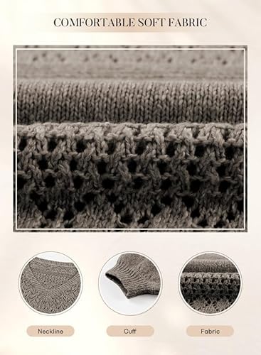 Shewin Womens Lightweight Sweaters Casual Long Sleeve V Neck Crochet Sweater Tops Cable Knit Pullover Jumper Fall Clothes For Women 2024 thumb #3