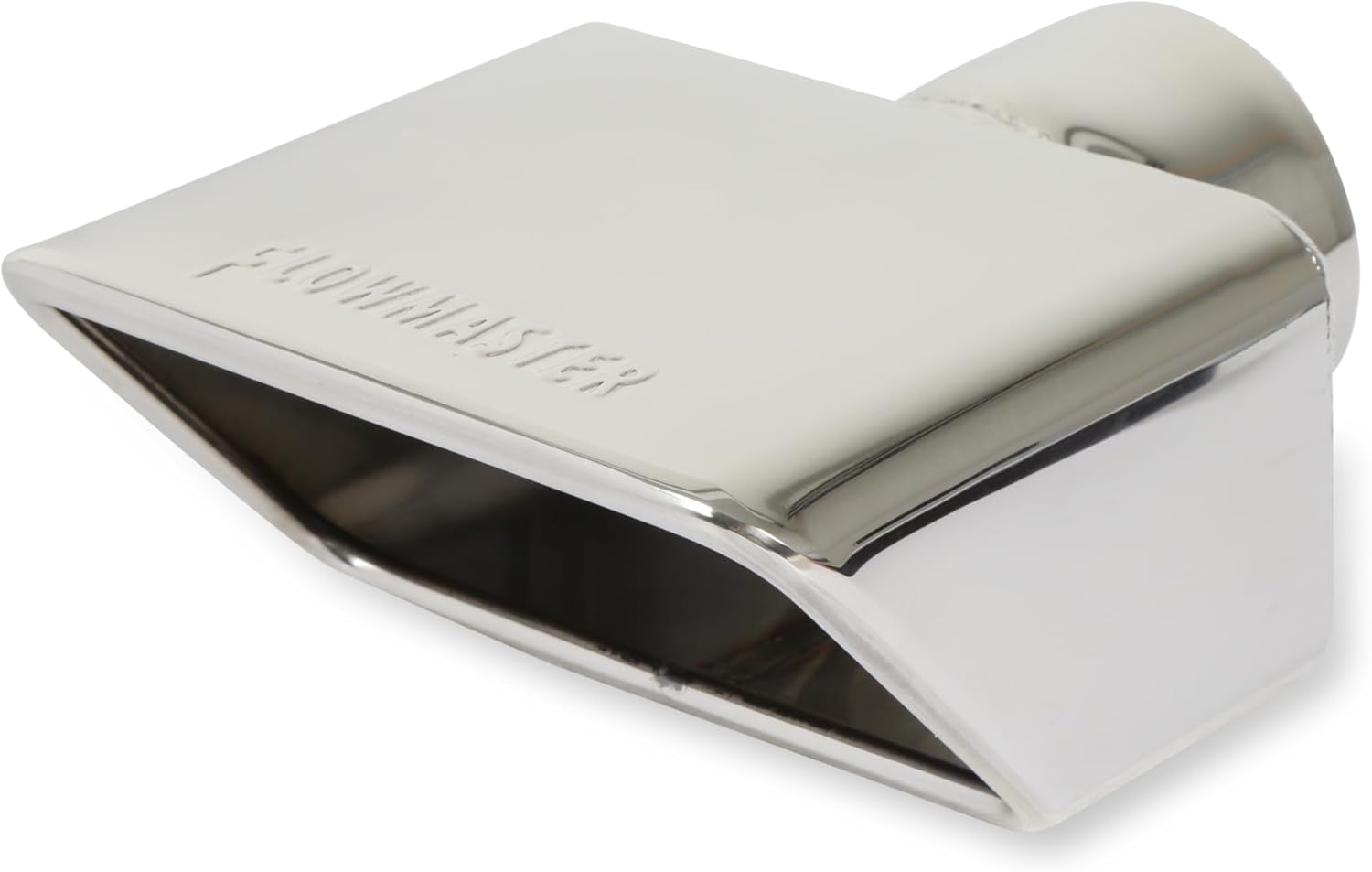 Flowmaster 15354 Exhaust Tip 3x 5.5 Inch Rectangular Square Angle Cut Rolled Edge Polished 304 Stainless Steel Fits 2.5 Inch Tubing