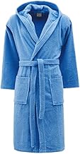 Bichicco Plain Terry Towelling Bathrobe Unisex Adult Cotton Bathrobe Quick Drying Cotton Bathrobe with Pockets and Hood