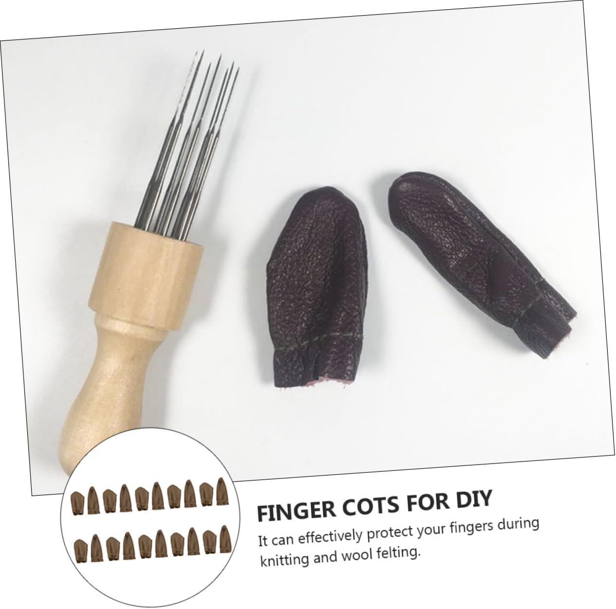 ARTIBETTER 20pairs Leather Finger Protectors Sewing for Crafting Random Flexible Design for Embroidery and Quilting Comfortable Non- Grip Includes for Thumb and Index Fingers