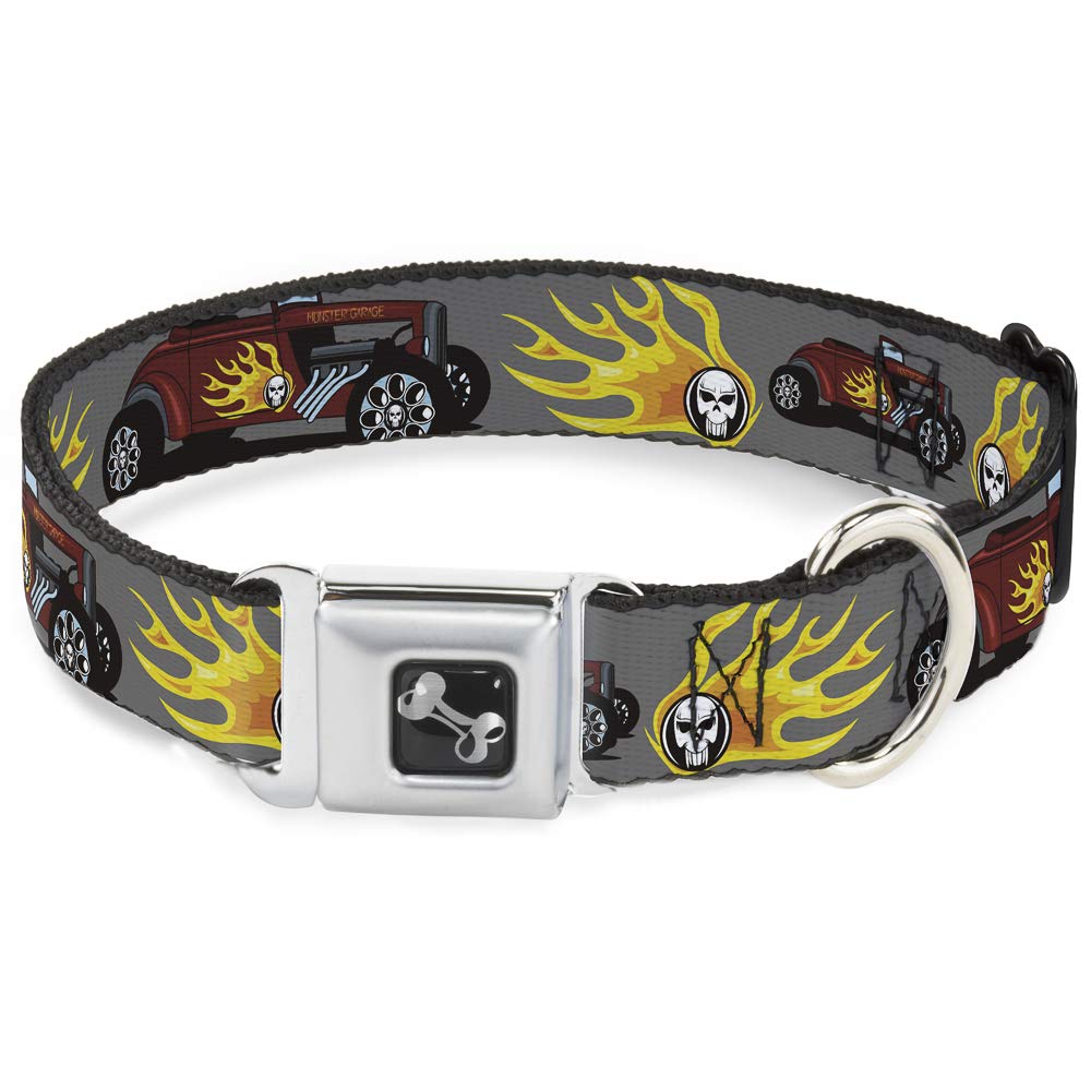 Collier pour chien avec boucle os Buckle Down Hot Rod anti-ouverture accidentelle
