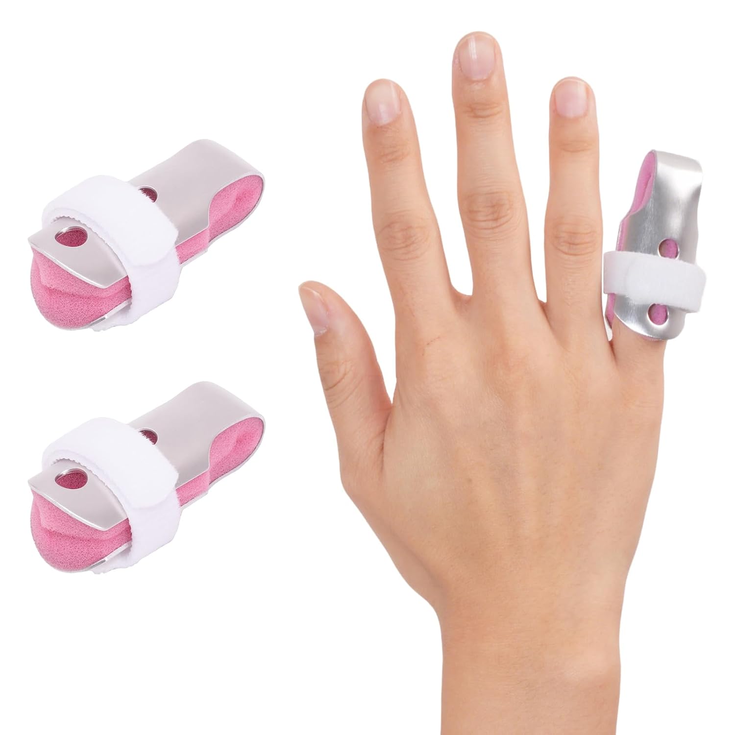 Finger Splint, Finger Support Brace Joint Stabilizer for Thumb, Pinky Finger, Metal Straightener for Broken Fingers(S, 2 pcs)