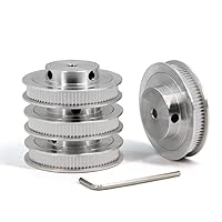 Vista 14 de 2GT Poleas 80 dientes 0.236 in diámetro 80T correa dentada poleas de aluminio para correa de 0.236 in de ancho 0.236 in Impresoras 3D piezas, 4