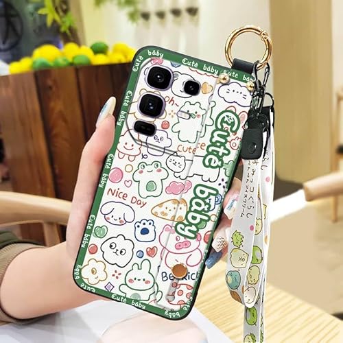 Phone Case Compatible with infinix Note50 Pro+/X6856, Kickstand Protective Anti-knock Silicone Anti-dust Cartoon Back Cover Wris