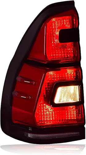 Miniatura 6 de YILKAL Tailligt - Conjunto compatible con Toyota Land Cruiser Prado 2003-2009 Luz LED de freno LED Señal de giro secuencial Color  1 par Somked