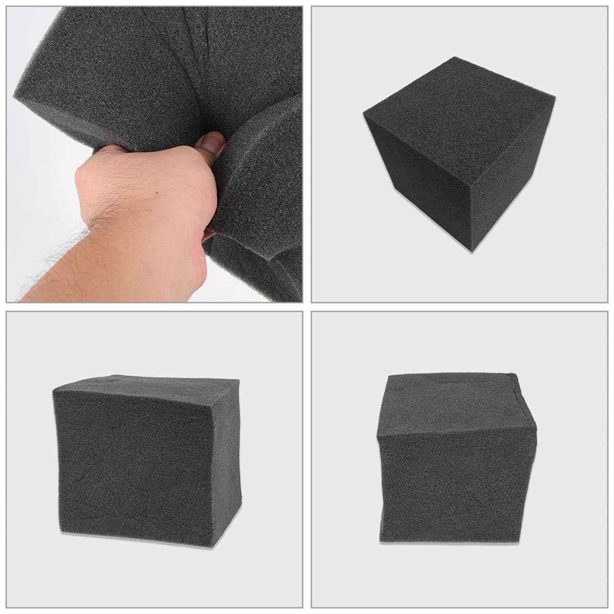 VICASKY Isolamento Acustico per Assorbimento Acustico a Forma di Cubo 6pezzi in Poliuretano Nero e Facile Installazione, per Riduzione Rumore Pareti