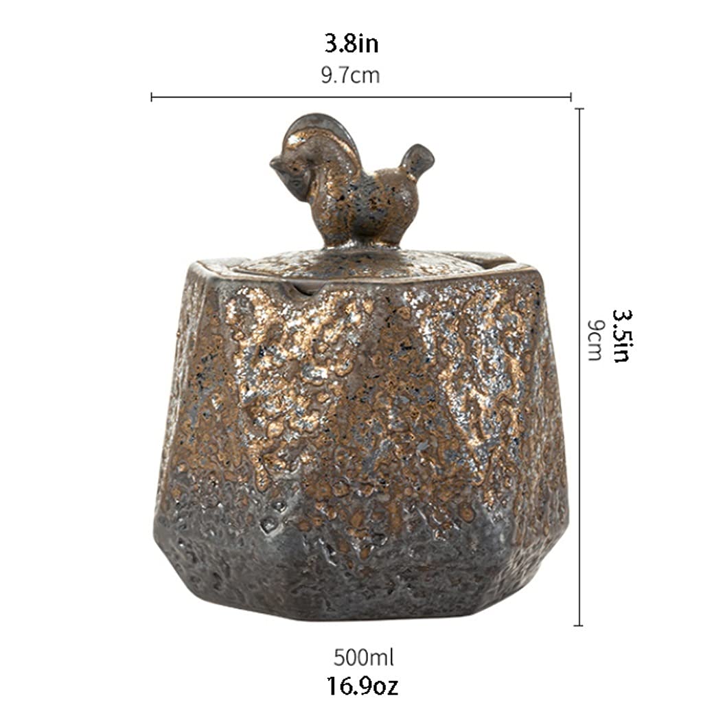 Posacenere In Ceramica Con Coperchio - Antivento Per Interni Ed Esterni, Design Elegante - Foto 11