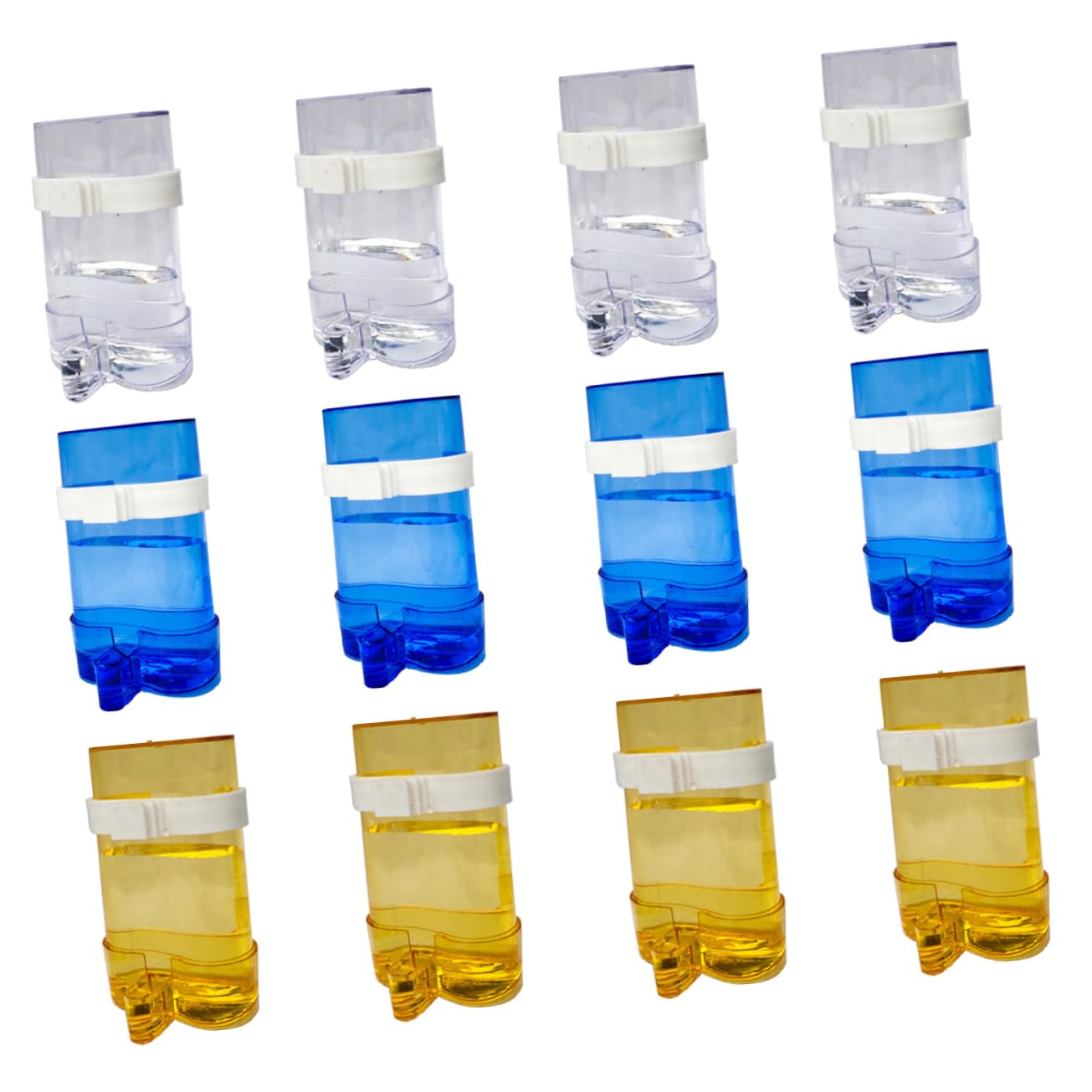 ibasenice et Distributeur d'eau Pratique Lot de 12 Pièces pour Perroquet en Plastique Bleu Mangeoire Automatique pour Oiseaux Domestiques, Utilisation Intérieure et Extérieure