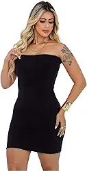 KIT 2 Vestidos Coladinho Tomara que Caia Tecido Grosso Moda Gringa Vestido Balada
