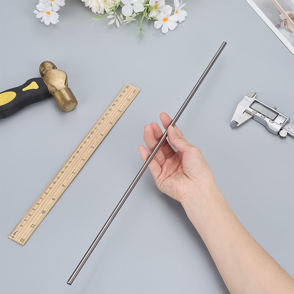 PH PandaHall 3pcs Tige Ronde en Titane Tige en Titane 6mm Diamètre et 48.7cm de Longueur Faites-le-vous Craft Titanium Rod Tige en Titane pour Artisanat DIY et Travail des Métaux
